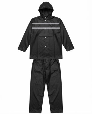 Rainsuit with Reflector, Color: Black